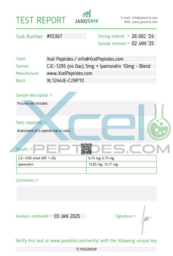 Buy CJC-1295 No DAC 5mg / Ipamorelin 10mg (15mg Blend) - Image 4
