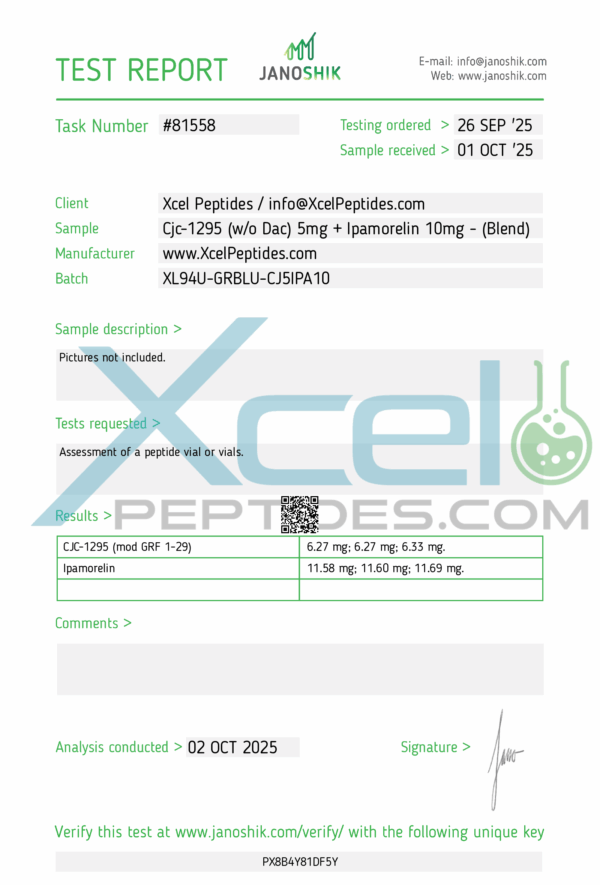 Buy CJC-1295 No DAC 5mg / Ipamorelin 10mg (15mg Blend) - Image 2